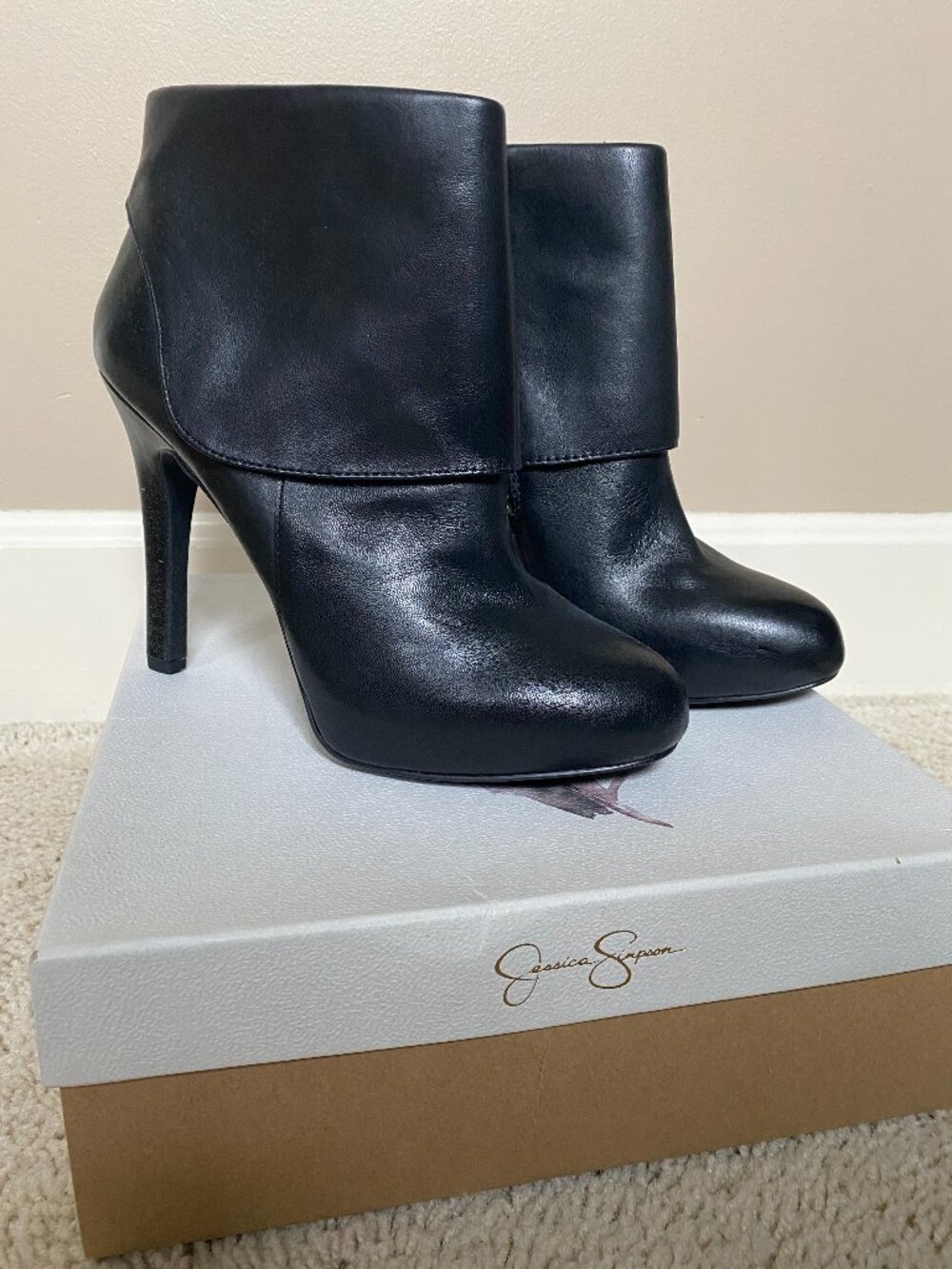 NWB Jessica Simpson Black leather Boots